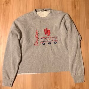 Grey vintage 80s cropped university of Dayton